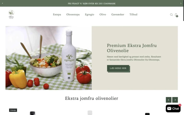Proffesionel webshop olivo.dk