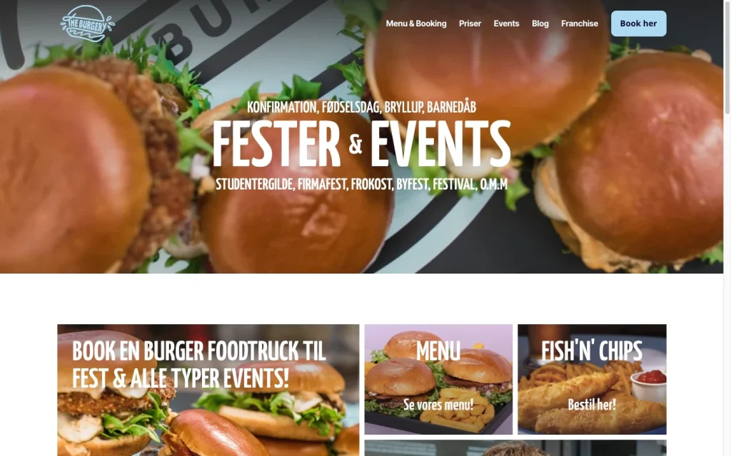 En WordPress Hjemmeside af The Burgery
