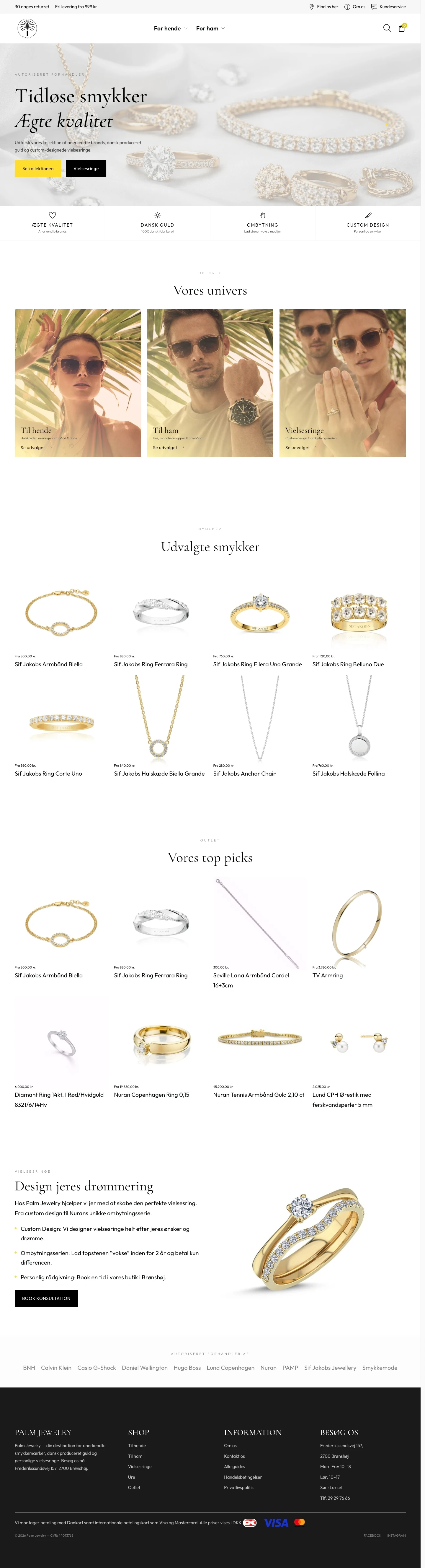 Professionel webshop - Palm Jewelry