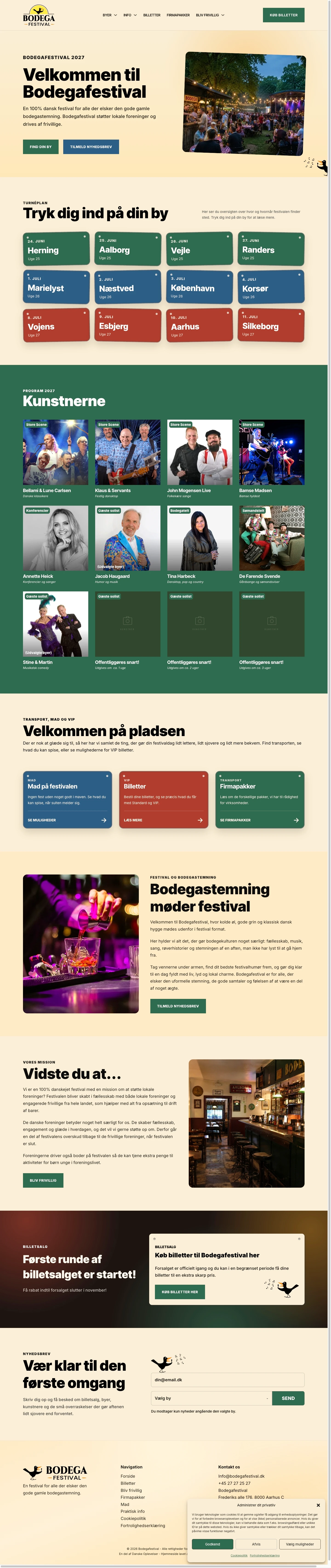 Professionel unik hjemmeside til Bodegafestival